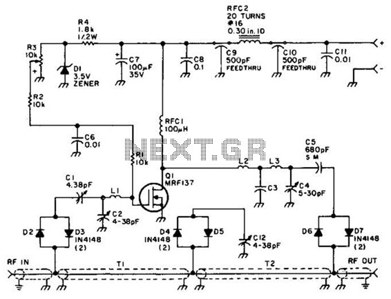 2M Fet Power Amplifier Circuit