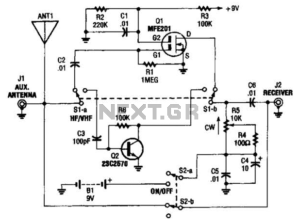 Switchable Vhf Active Antenna Circuit