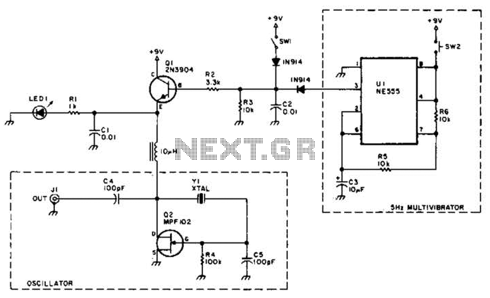 A Shortwave Pulsed-Marker Oscillator Circuit – Circuit Schematic