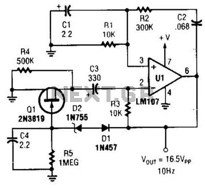 Wien Bridge Sine Wave Oscillator Circuit – Circuit Schematic