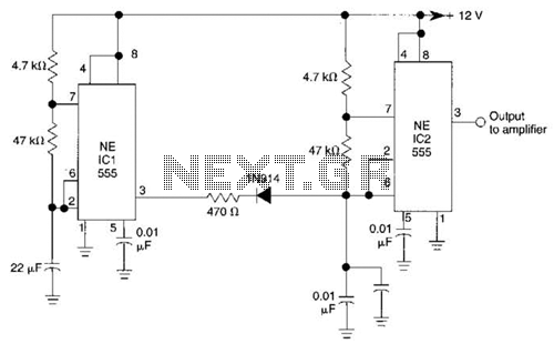 1000Hz Pulsed Tone Alarm Circuit