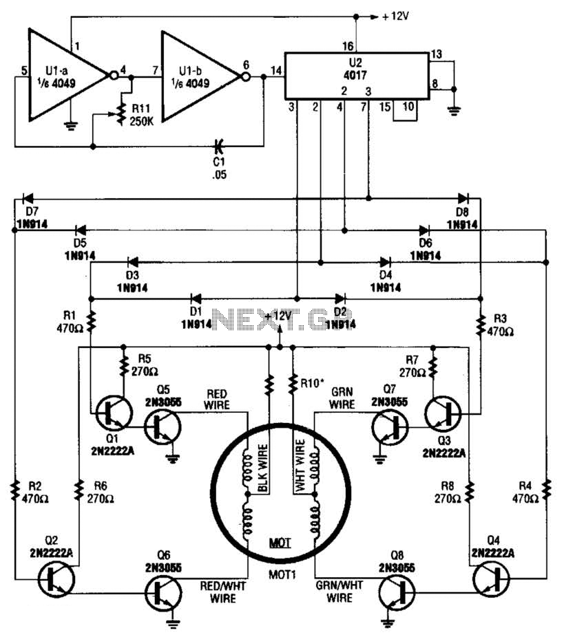 Bipolar Stepper Motor Driver Circuit – Circuit Schematic
