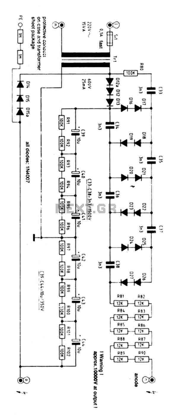 High Voltage Power Supply 10kV circuit