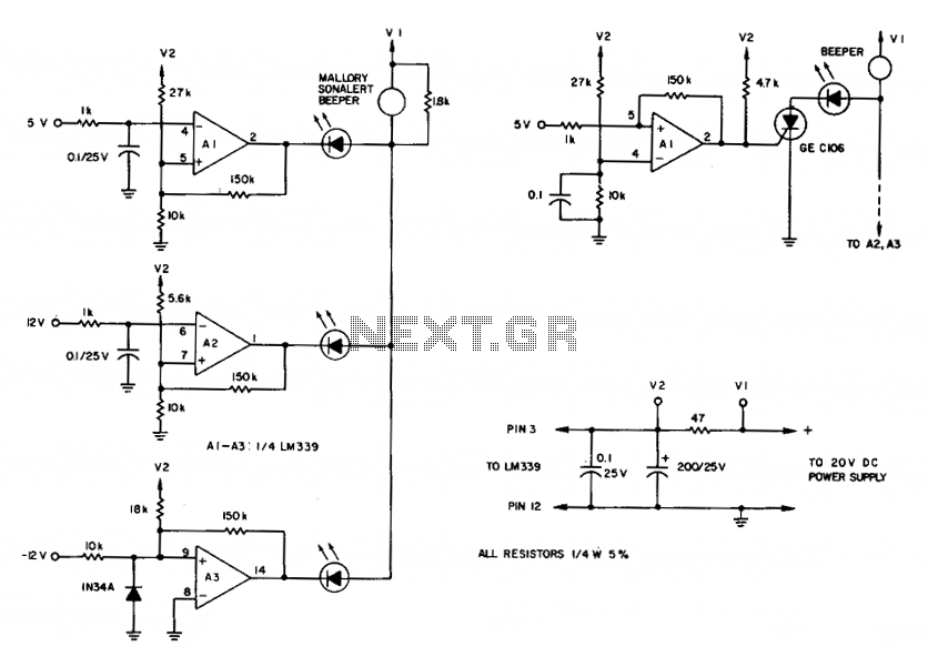 Comparator for over-voltages circuit