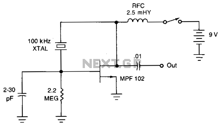 Pierce crystal oscillator circuit