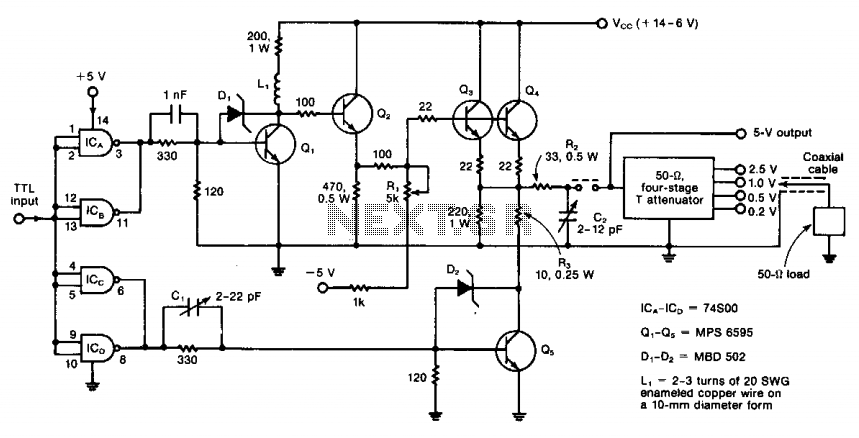 Five-transistor amplifier circuit