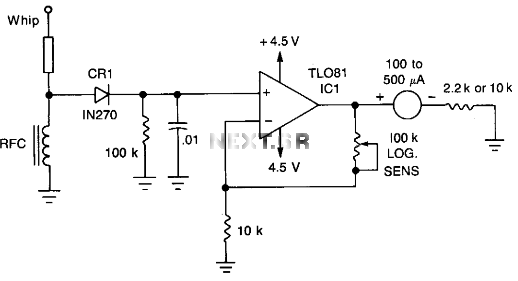 High-sensitivity field strength meter circuit