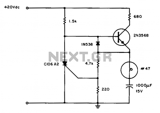 SCR relaxation flasher circuit