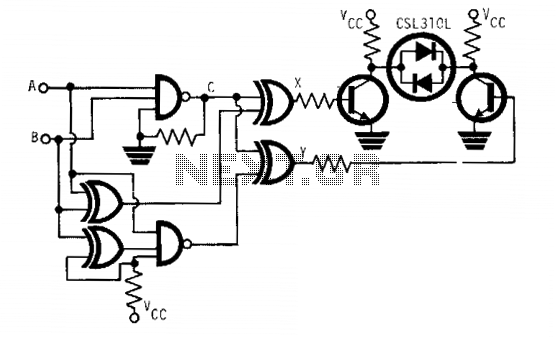 Led indicates logic states circuit