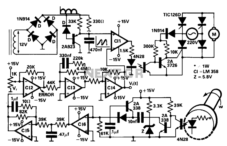 Speed regulator for dc motors – Circuit Schematic