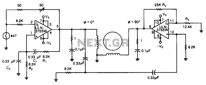 Two-phase ac motor driver circuit