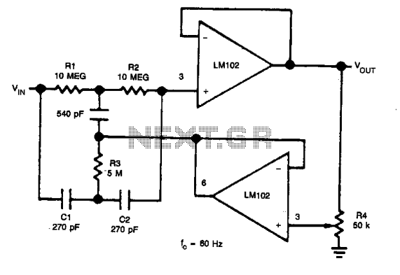 Adjustable notch filter circuit