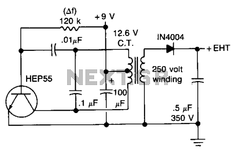 High voltage geiger counter supply circuit