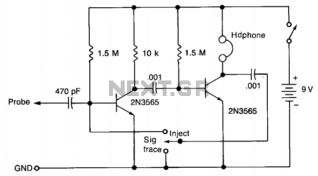 Single injector-tracer circuit