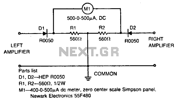 Stereo balance tester circuit