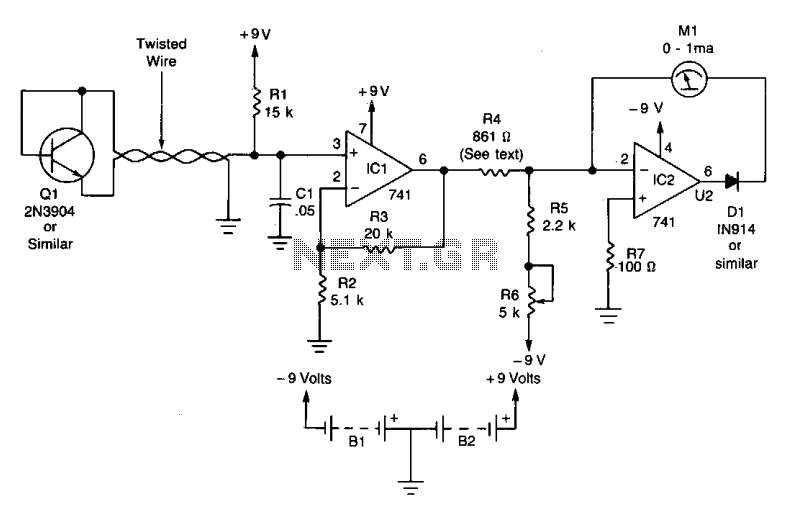 Electronic thermometer circuit