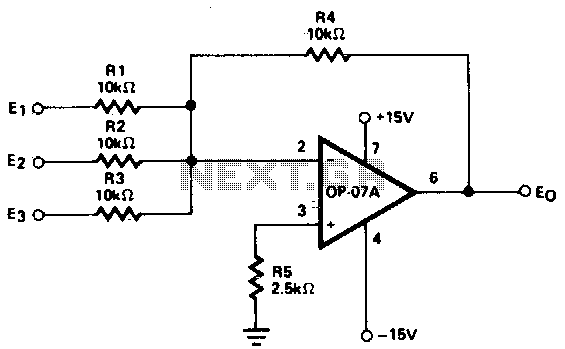 Adjustment-free precision summing amplifier circuit