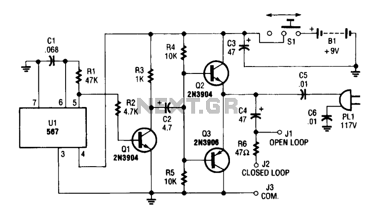 Square wave oscillator as wire tracer circuit