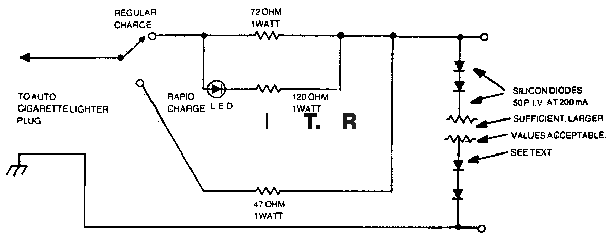Automotive charger for ni-cad battery packs circuit