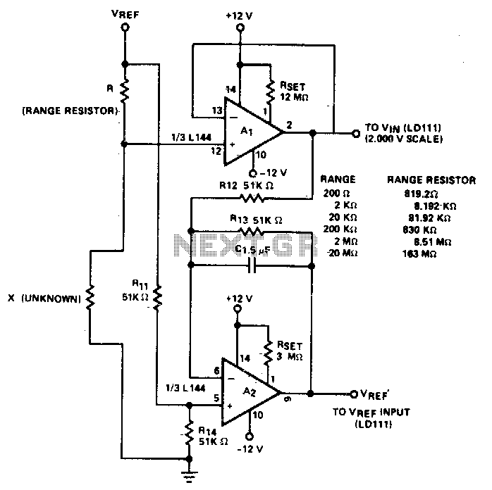 Resistance-to-voltage converter circuit