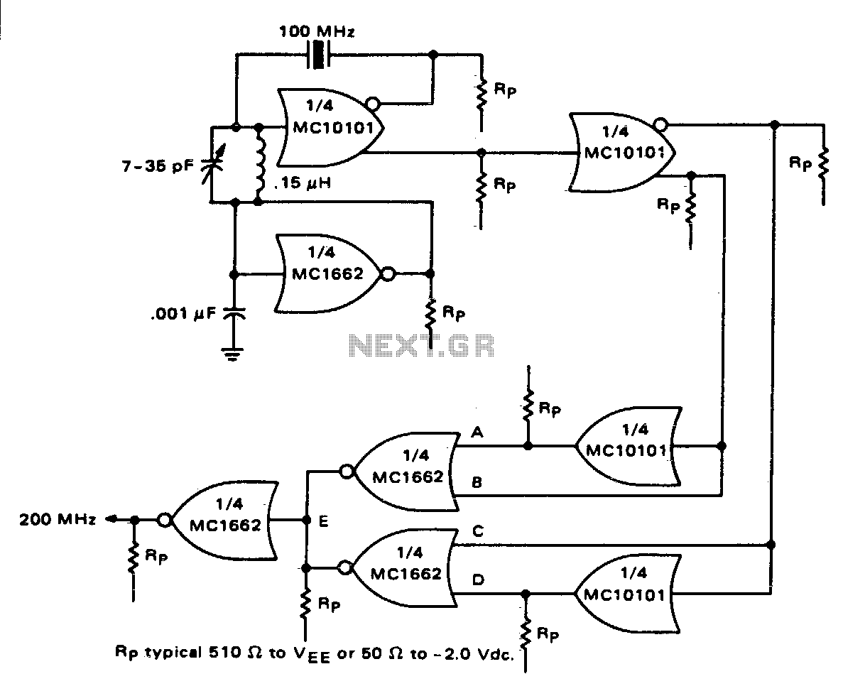 High frequency crystal oscillator circuit