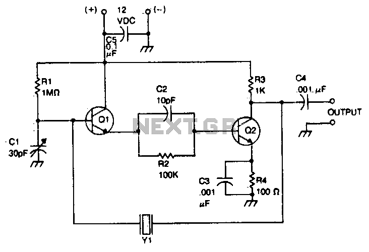 Parallel-mode aperiodic crystal oscillator circuit