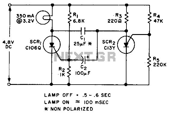 Low voltage flasher circuit