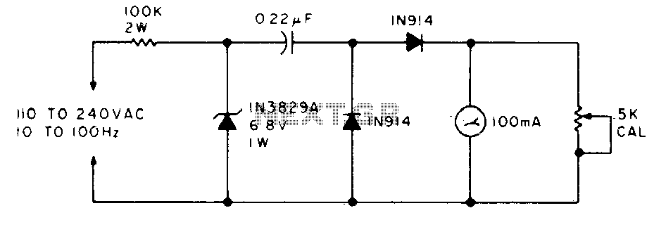 Power-line frequency meter circuit
