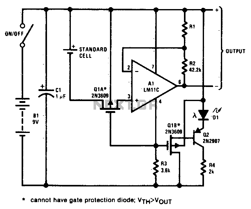 Battery powered buffer amplifier circuit