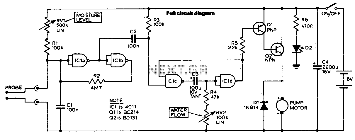Automatic plant waterer circuit