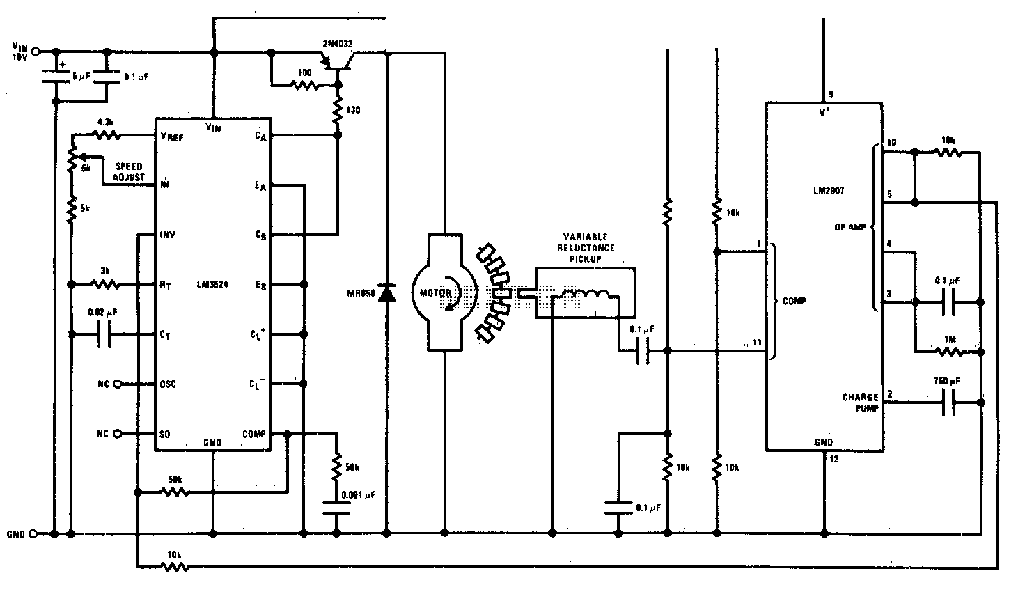 Motor speed control circuit
