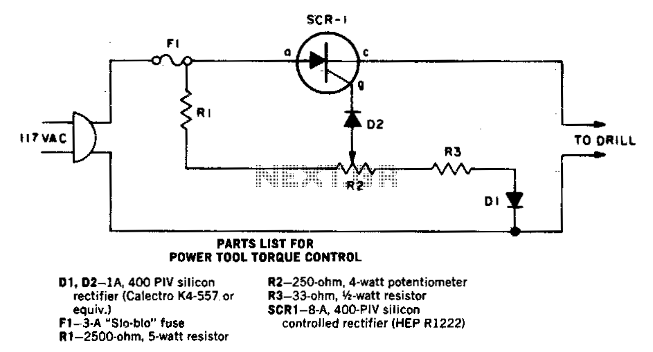 Power tool torque control circuit