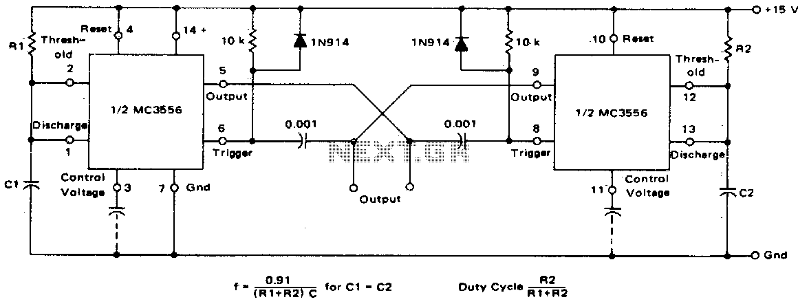 Dual astable multivibrator circuit