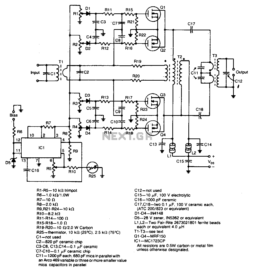 600W rf power amplifier circuit