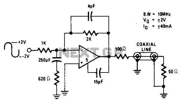 10Mhz coaxial line driver circuit