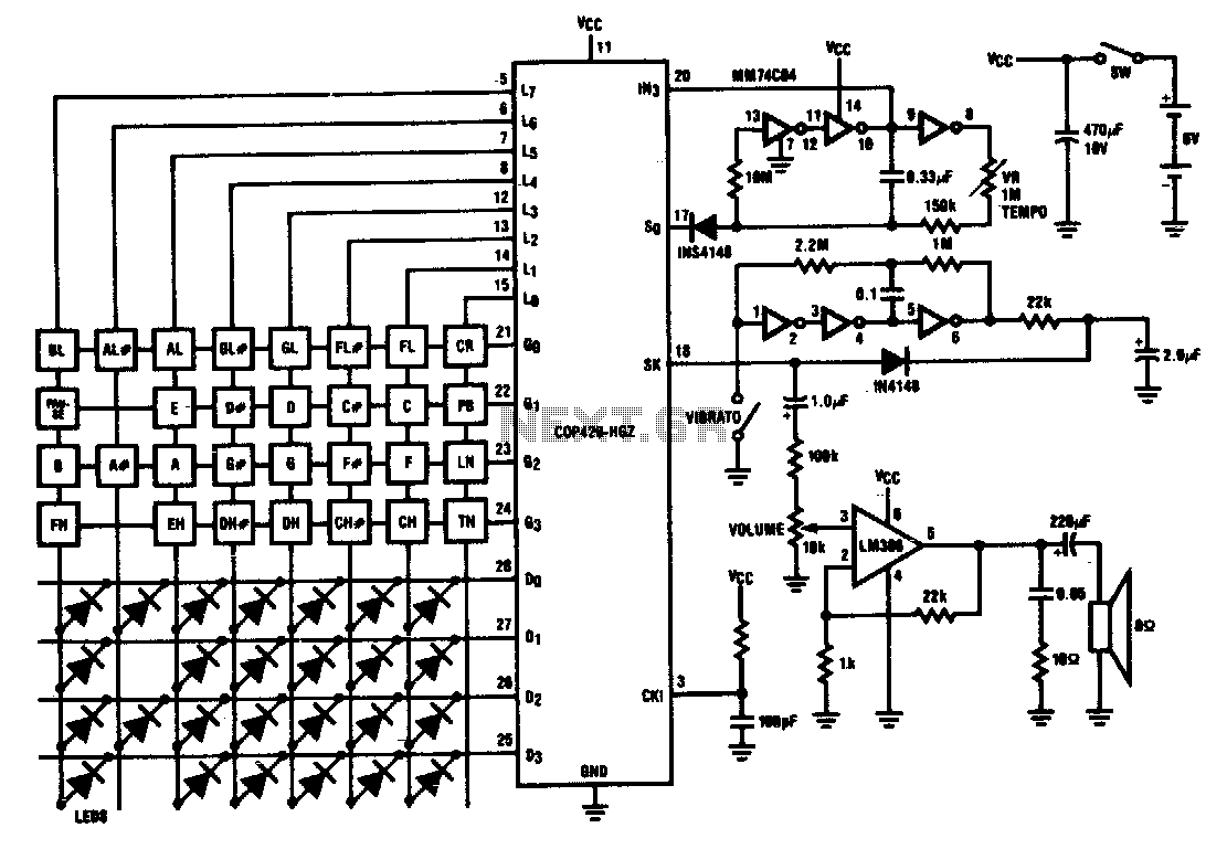 Preprogrammed single-chip microcontroller – Circuit Schematic