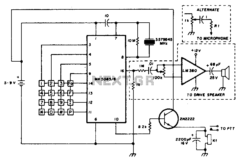 Tone dial generator circuit