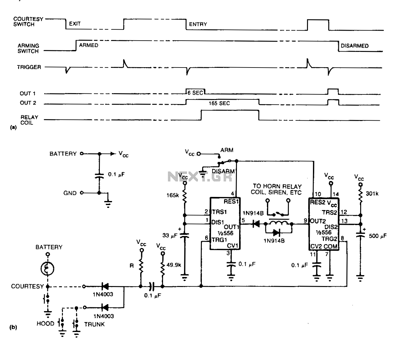 Easy-auto-alarm circuit