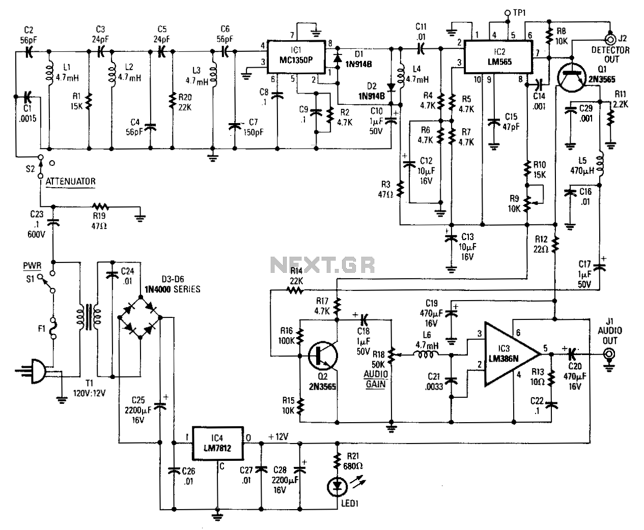 Carrier-current-fm-receiver circuit