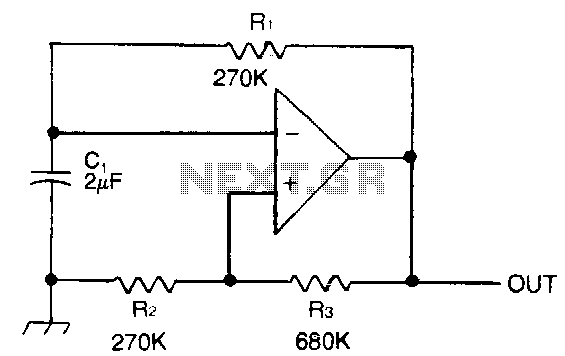 Single-op-amp-clock circuit