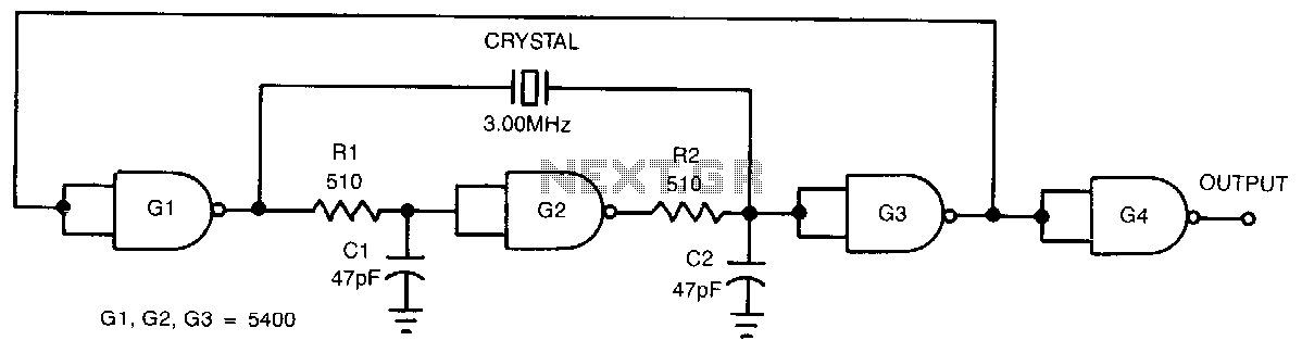 Easy-start-up-crystal-oscillator circuit