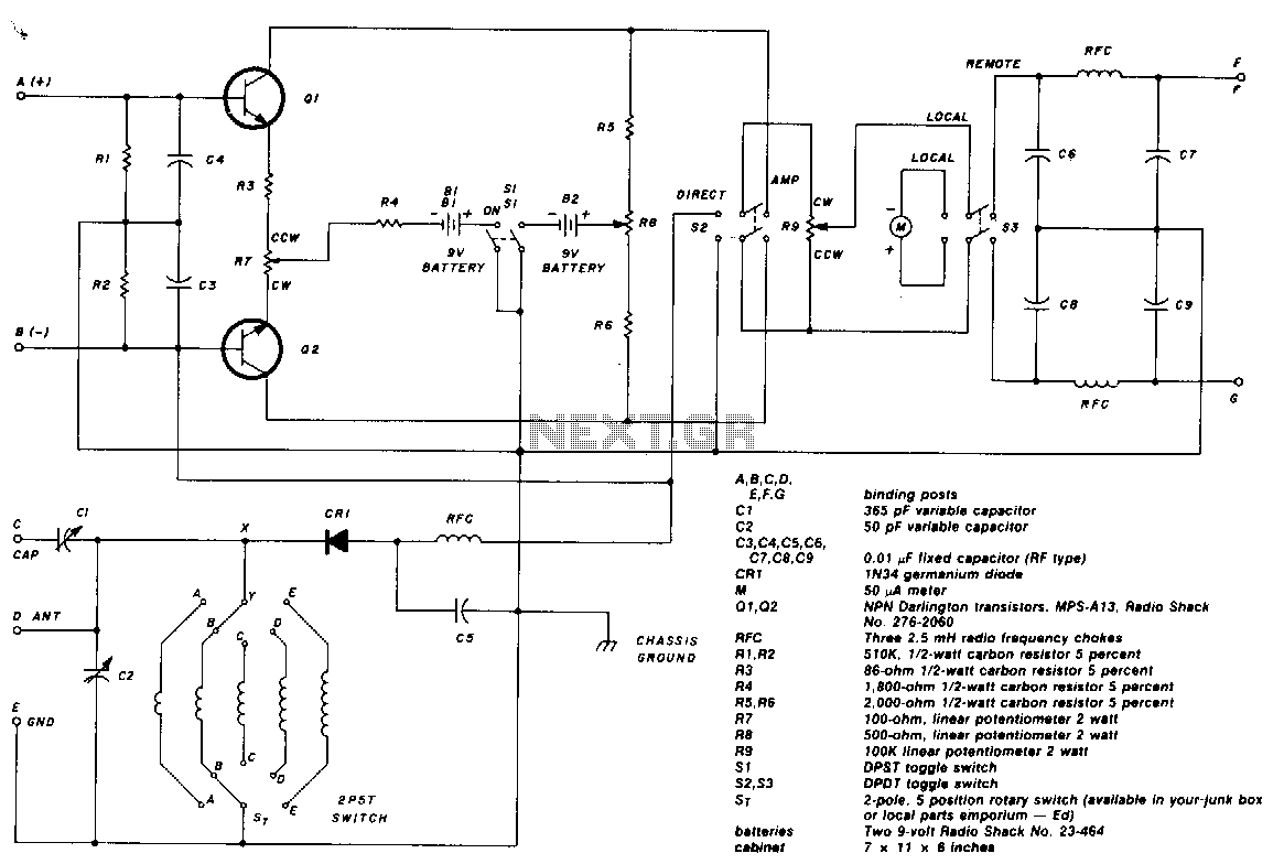 Sensitive-field-strength-meter circuit