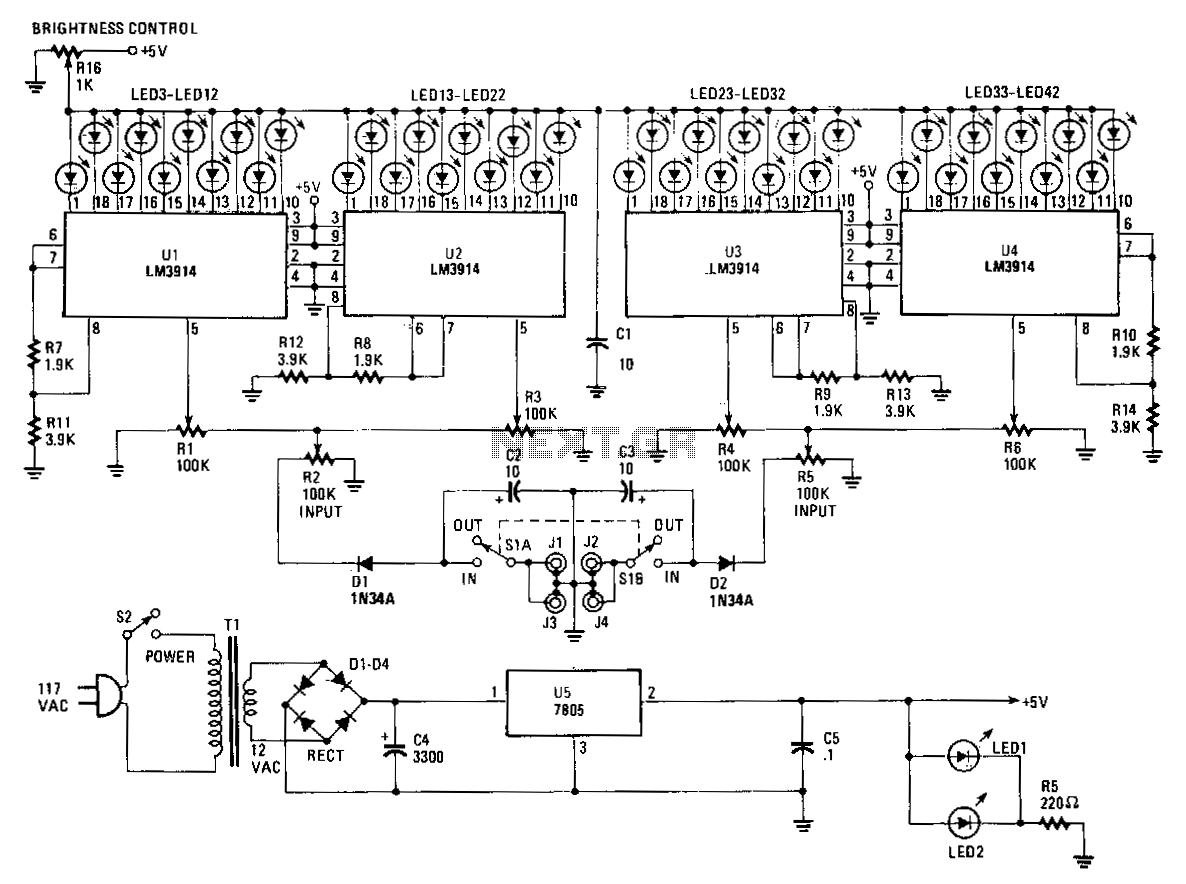 Stereo-power-meter circuit
