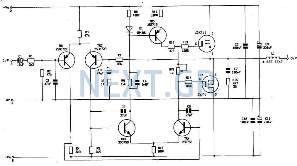 Bomb Proof 150 Watt MOSFET Power Amplifier circuit