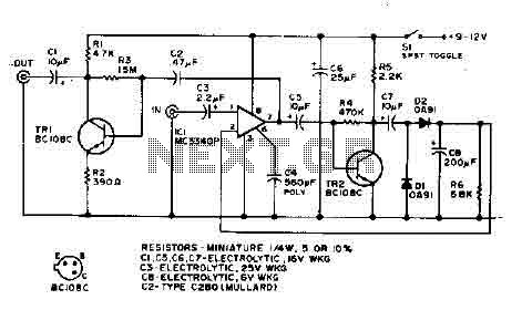 Amplifier Compressor MC3340P circuit