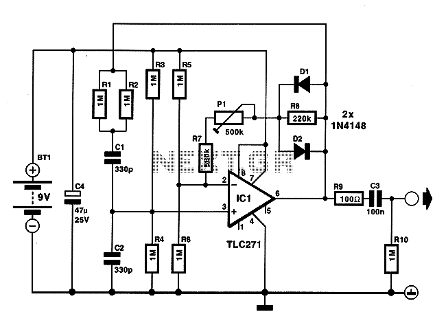 Low energy consumption audio signal generator circuit