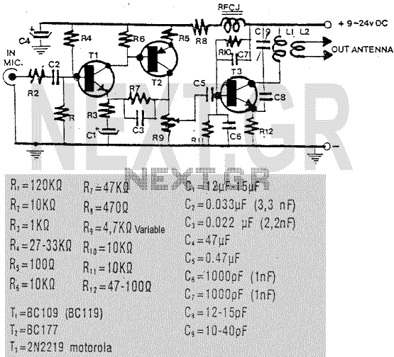 2 Watts FM transmitter circuit