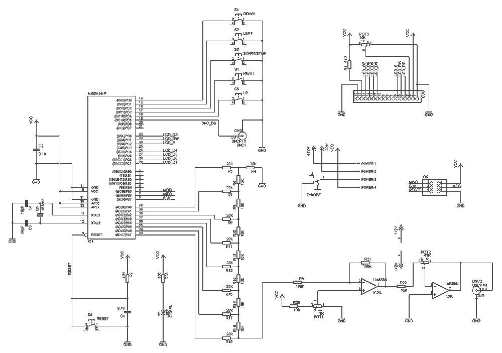 Digital Function Generator (MEGA16-P) – Circuit Schematic