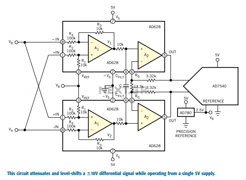 ADC interface conditions high-level signals circuit