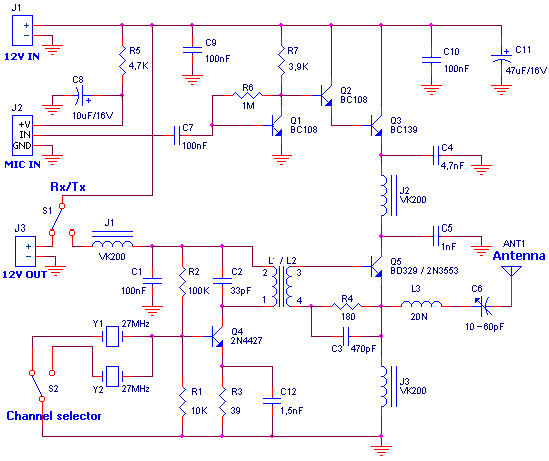 Simple CB transmitter with BD329